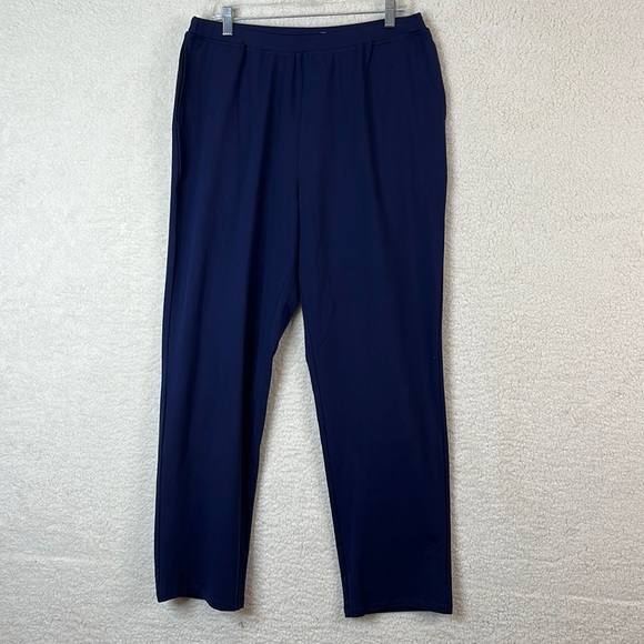 NWT Avenue Womens Navy Knit Stretch Straight Pants 0X PLUS SIZE - Picture 1 of 9